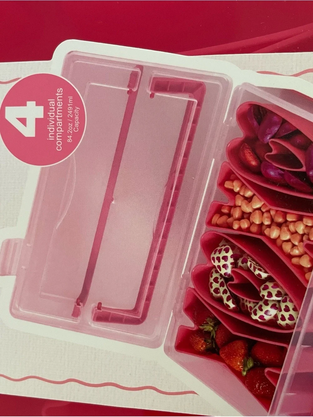 CWC Perfect On-the-Go Snack Box in Pink - 4 Compartment